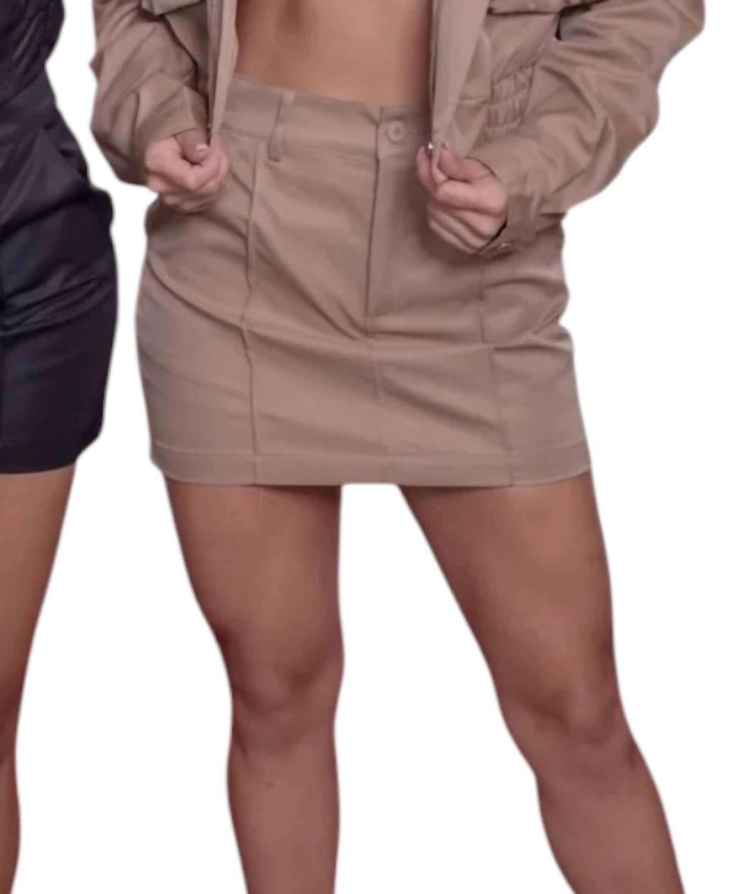 Belle D'Amour The Nylon Outfit Skirt in camel - women's skirt