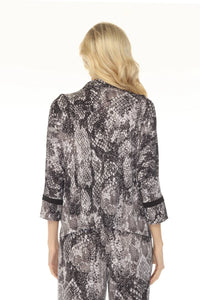 Joseph Ribkoff - Snakeskin Three Quarter Sleeve Top
