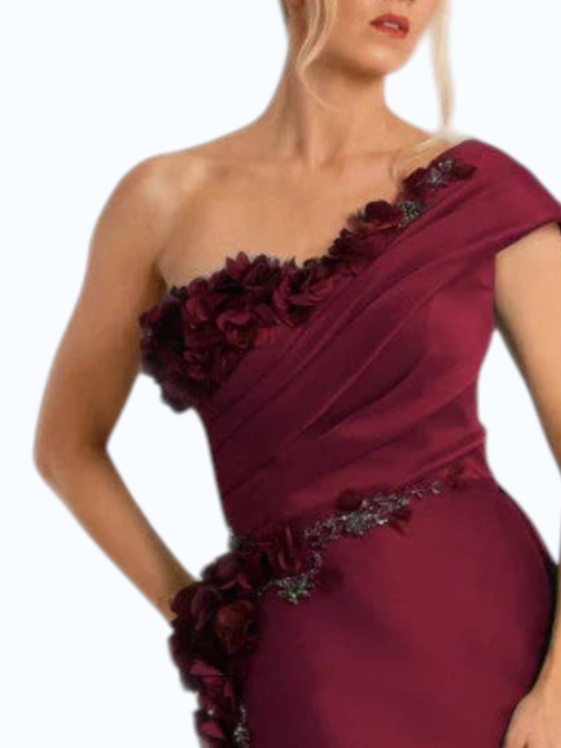 Terani Couture - One-shoulder Long Evening Stretch Mikado Dress