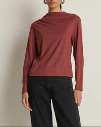 Nation LTD Kristen Tee Top in stallion - women's long sleeve top