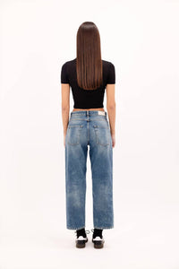 Icon Denim LA Jill Straight Leg Jeans in aged stone 1 - women's jeans - detail view