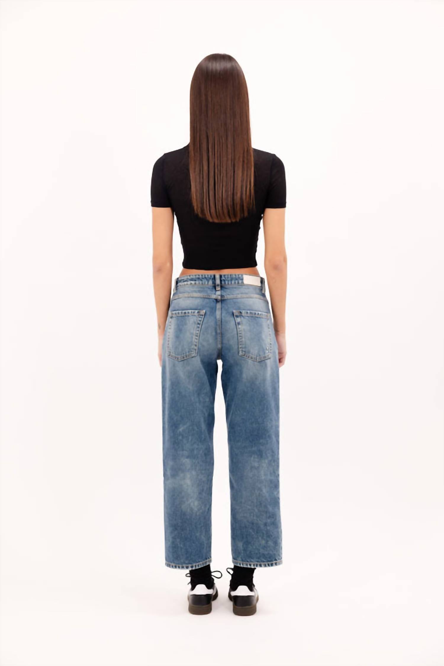 Icon Denim LA Jill Straight Leg Jeans in aged stone 1 - women's jeans - detail view