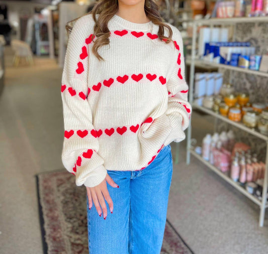&Merci - Heart Pattern Sweater
