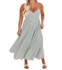 Blu Pepper - Women's Between Seasons Stripe Midi Dress
