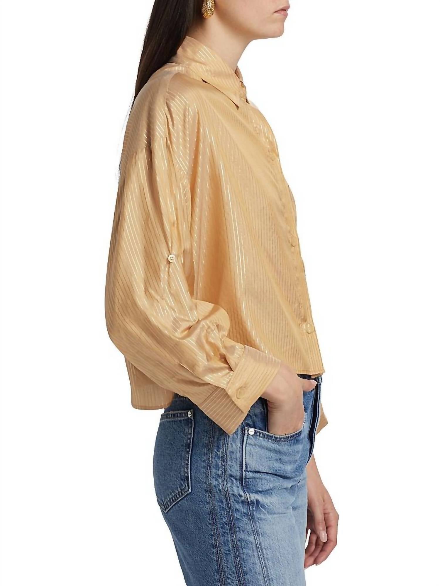 Twp - Next Ex Metallic Silk Crop Shirt