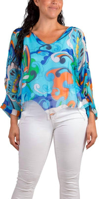 Gigi Moda - Groovy Print Isabetta V-neck Top