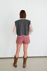 Crazy Consuela - Contrast Piping Western Shorts