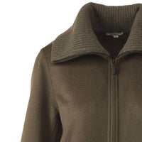 Kinross Knit Trim Zip Mock Coat in loden - women's jacket - view 4