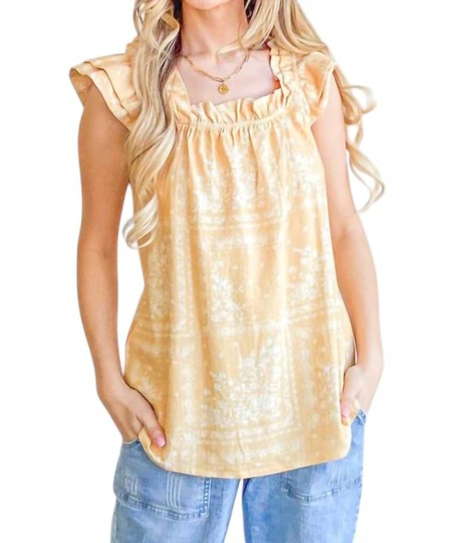 And The Why - There She Goes Flutter Sleeve Top