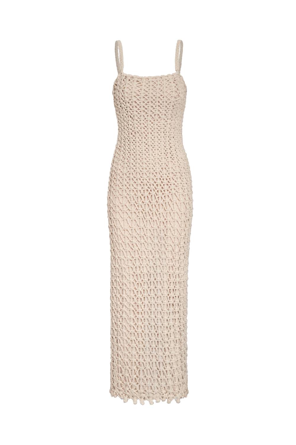 Andres Otalora - Poesia Quieta Hand Knit Macrame Maxi Dress