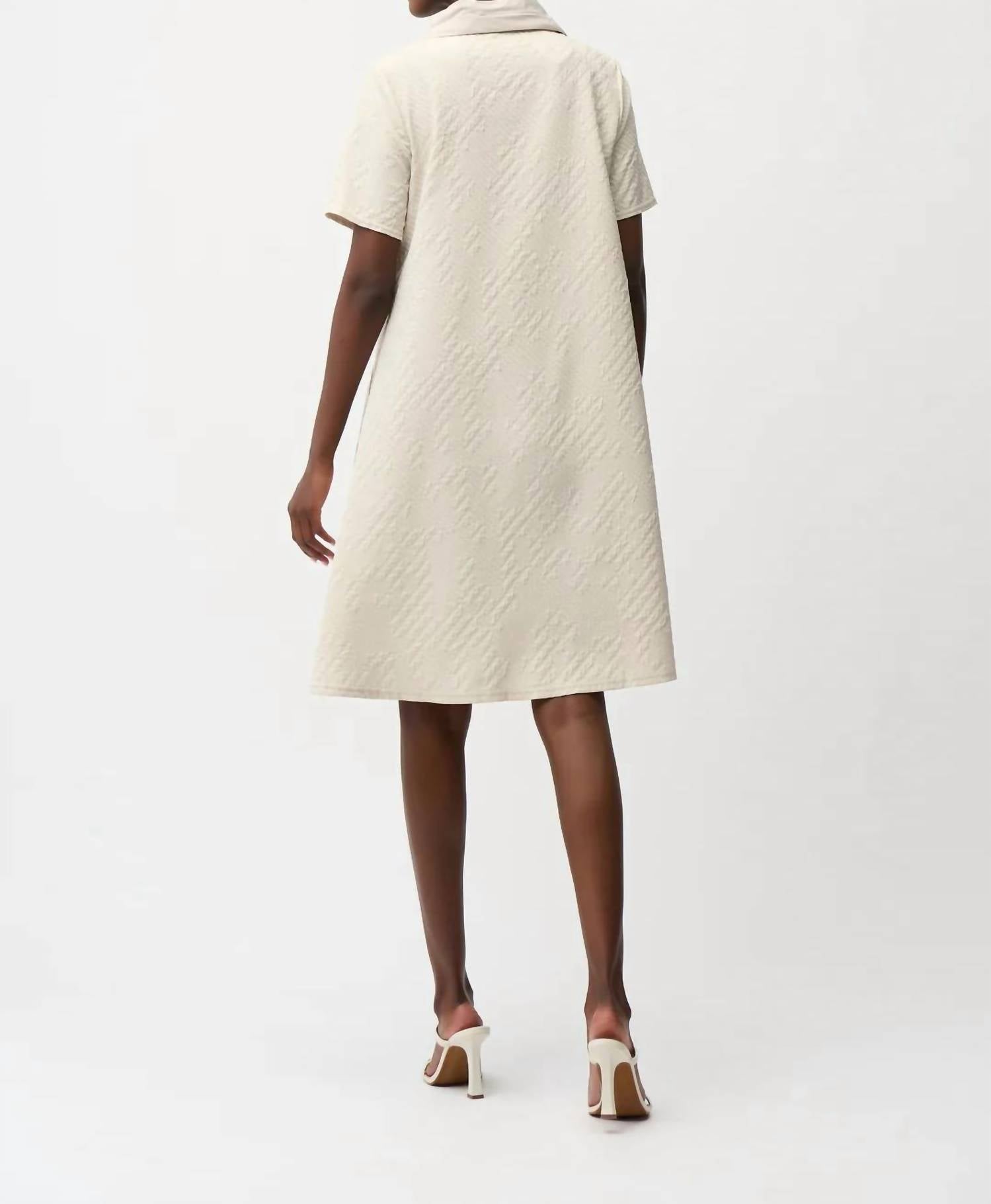 Joseph Ribkoff - Geometric Textured Jacquard A-line Dress