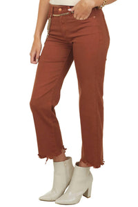 Sneak Peek - Mid Rise Straight Frayed Hem Jeans