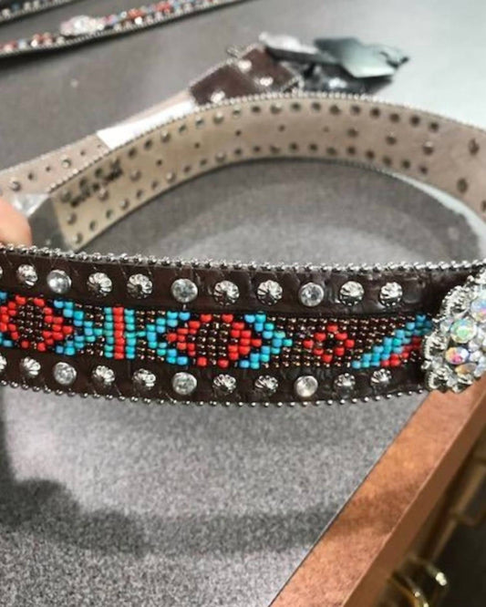 Angel Ranch - Women's Concho And Beaded Belt
