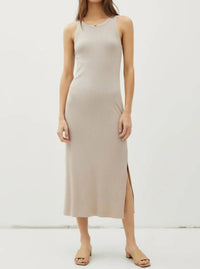Be Cool - Ribbed Knit Sleeveless Tank Midi Dress