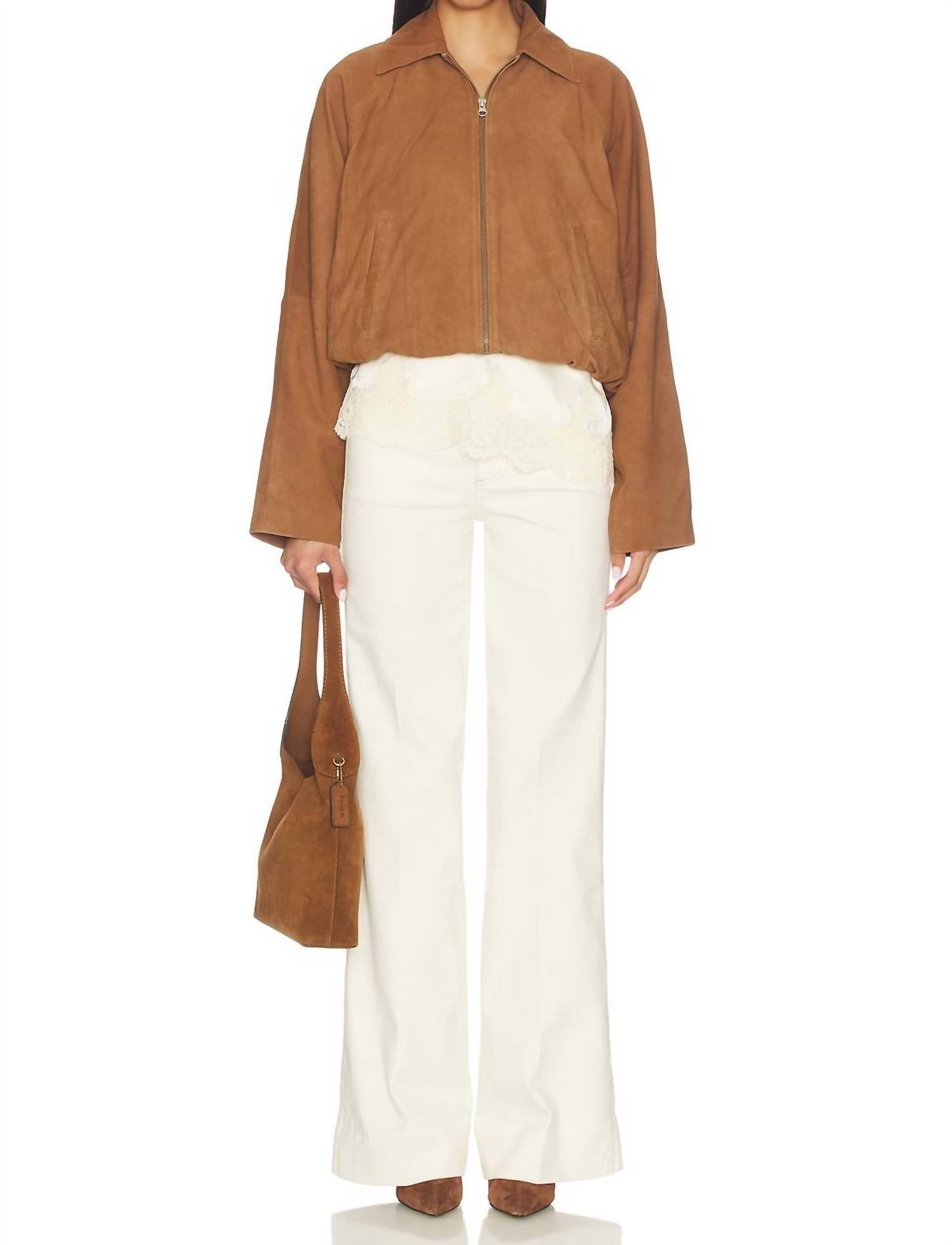 Rag & Bone Ruby Flare Trouser in ecru - women's pants