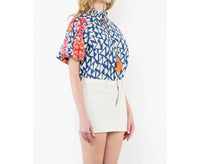 Thml - Embridered Puff Sleeve Print Top