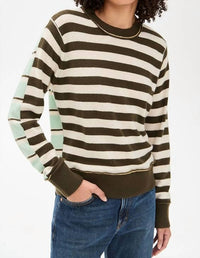 White + Warren - Cashmere Mixed Stripe Crew Sweater