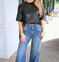 Elan - Sequin Short Sleeve Shirt