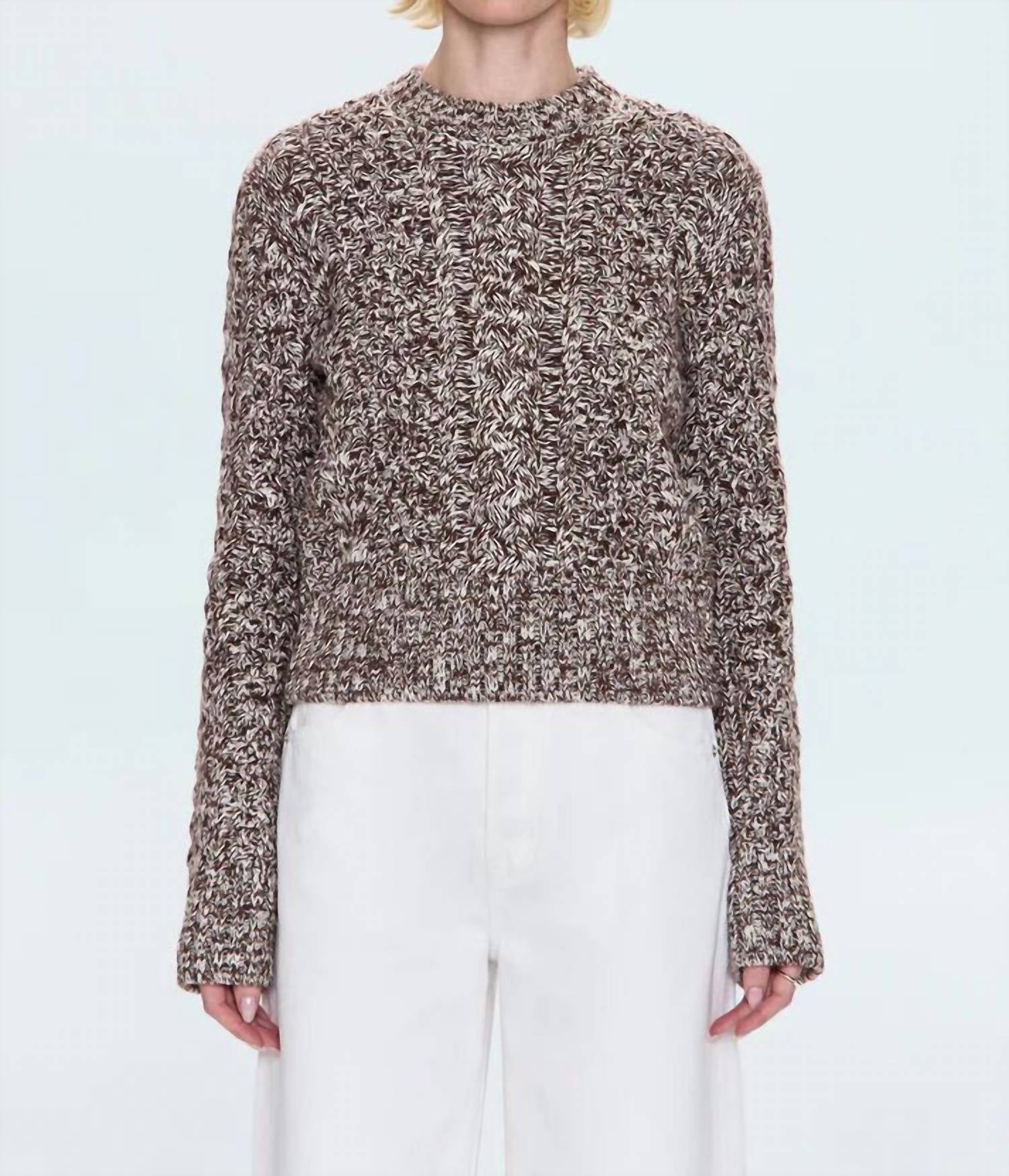 PISTOLA Women's Quinn Sweater in chocolate marl - women's sweater