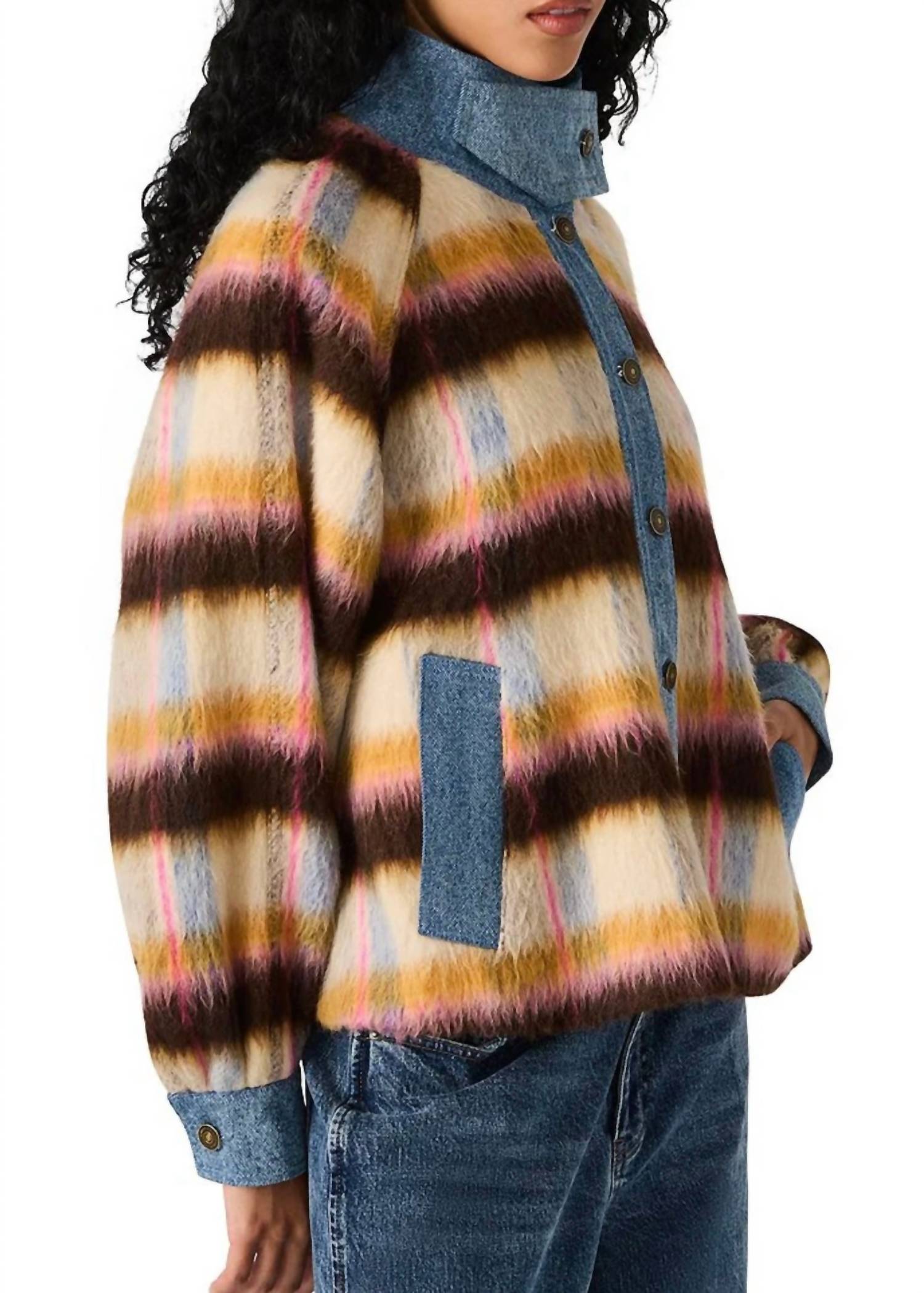 STEVE MADDEN Kaylen Jacket in forever blue - women's jacket - detail view