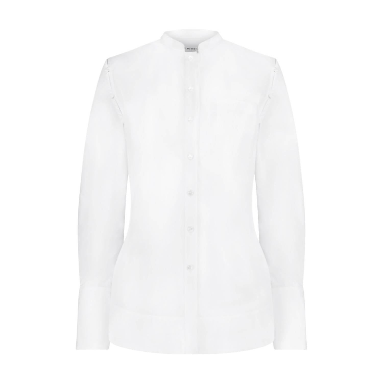 Marina Moscone - Long Sleeve Stand Collar Shirt Top