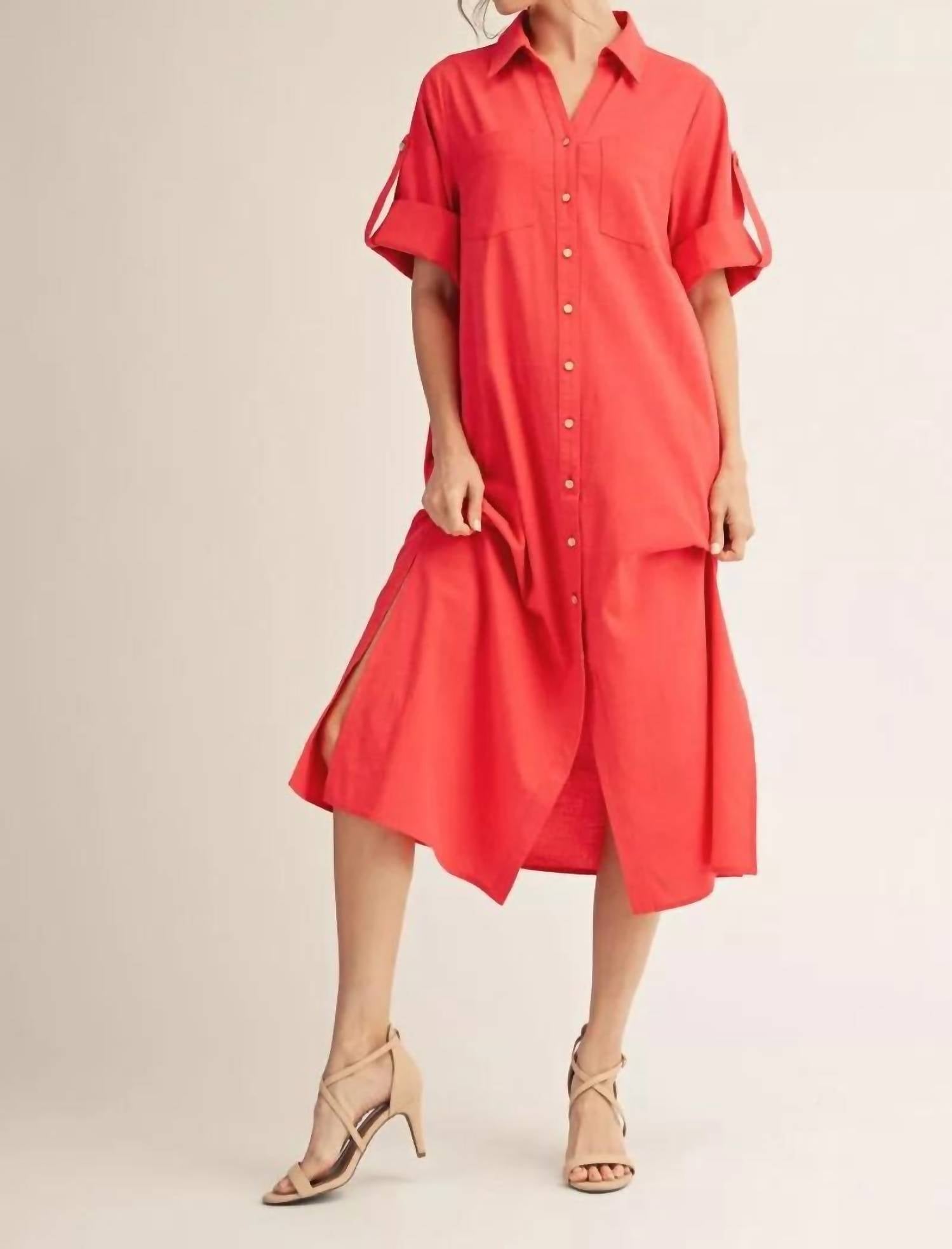 Jodifl Into The Night Dress in red - women's dress