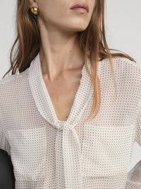 Frame - The Modern Tie Polka Dot Blouse
