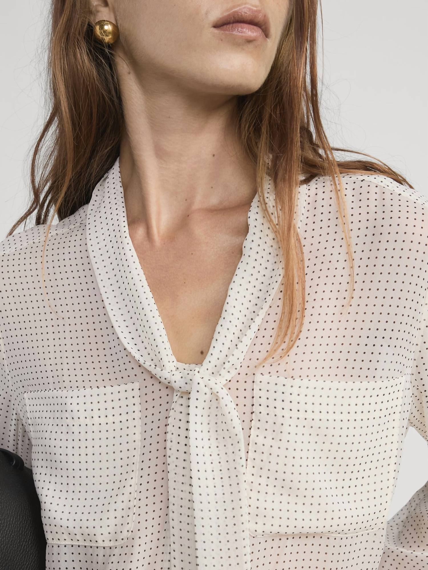 Frame - The Modern Tie Polka Dot Blouse