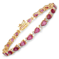 Diana M Jewels - Women's Pear Natural Ruby Bracelet (9.33 Ct) - Bold