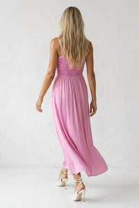 Naked Zebra - Smocked Maxi Dress With Cord Strap