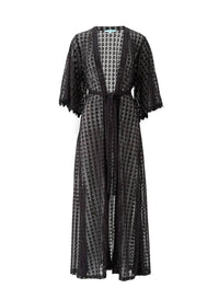 Melissa Odabash Tali Kaftan Maxi Open-front Coverup in black - women's swimwear - alternate view