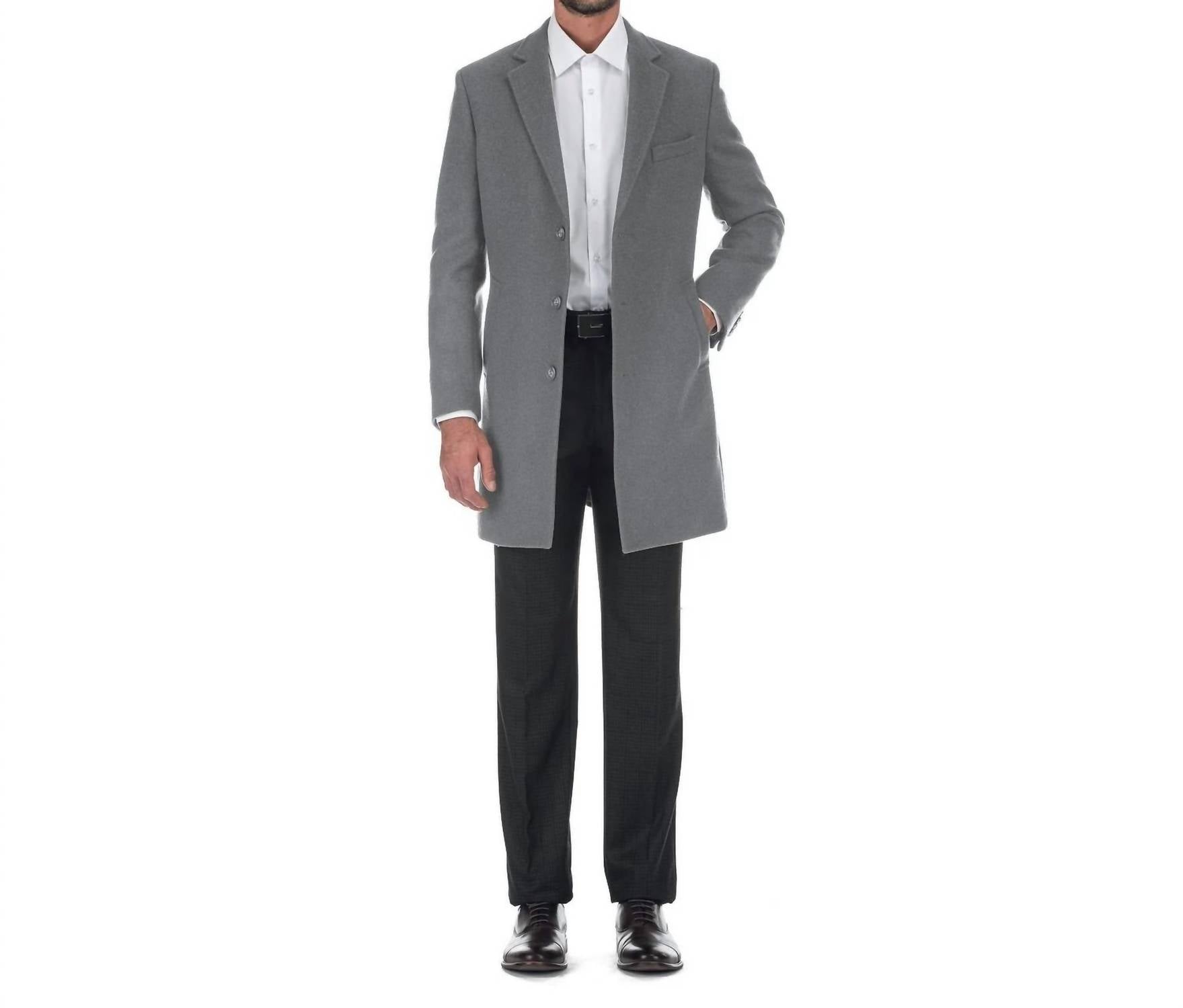 English Laundry - Wool Blend Slim Fit Single Breasted Top Coat