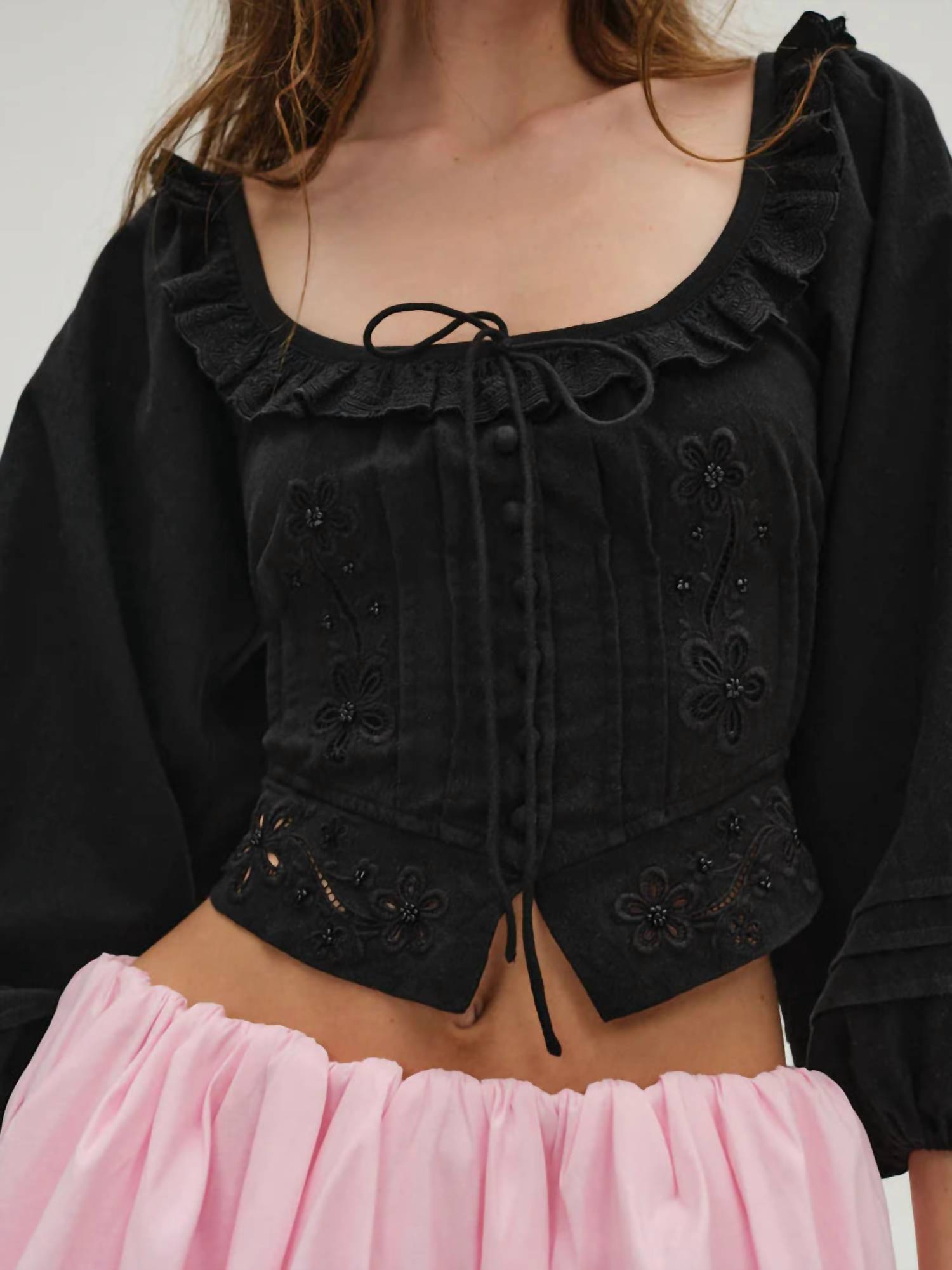 Lil Lemons By For Love And Lemons - Harlow Scoop Neck Blouse