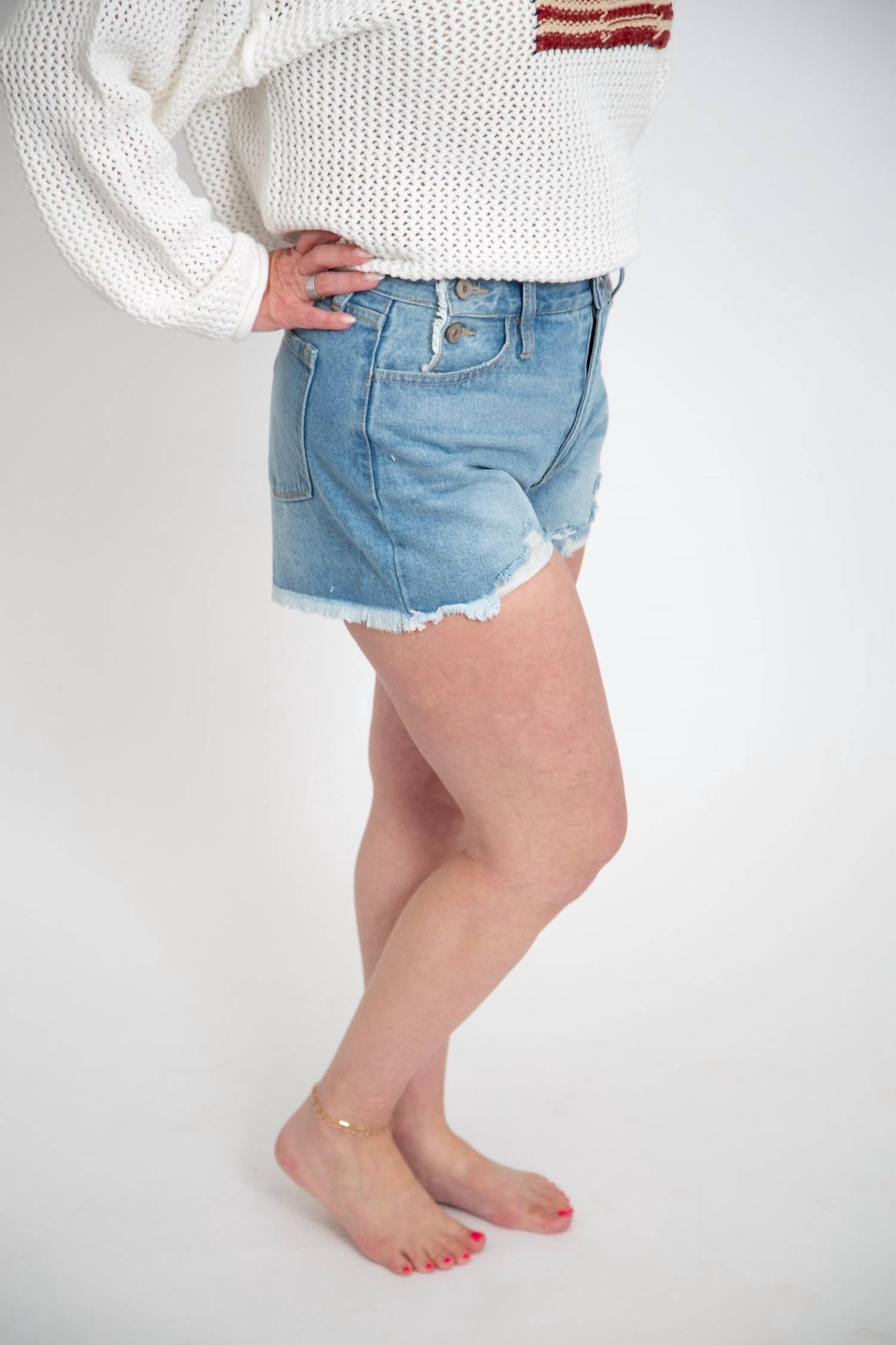 Kancan - High Rise Distressed Shorts