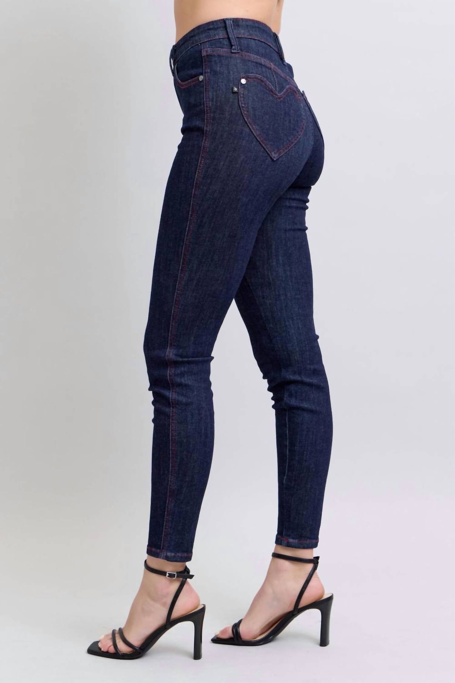 Judy Blue - High Waist Heart Shaped Pocket Skinny Jean