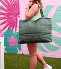 Jadelynn Brooke - Women's Carry All Puffer Tote With Mama Stiched On It