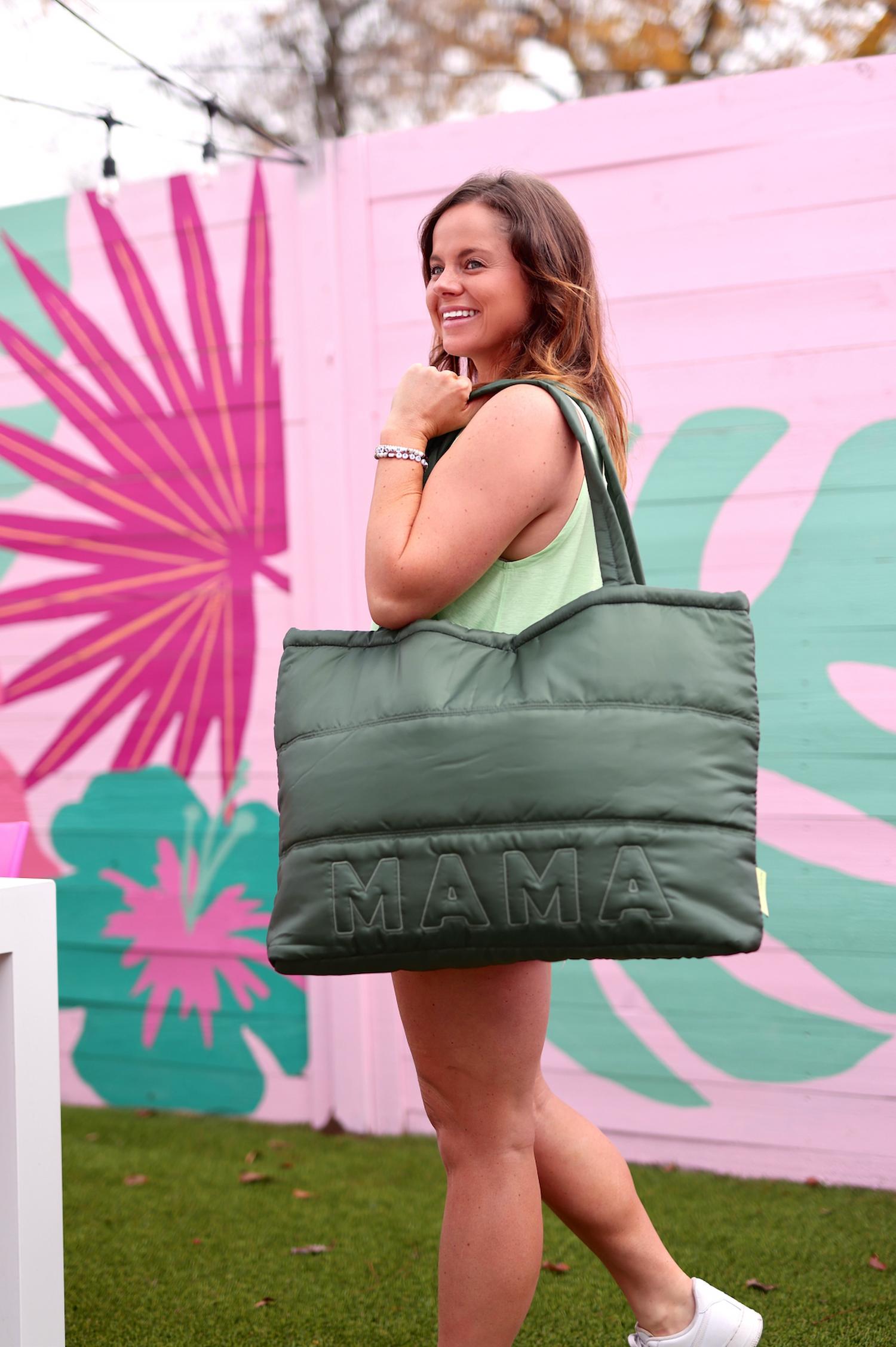 Jadelynn Brooke - Women's Carry All Puffer Tote With Mama Stiched On It