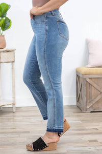 Judy Blue Boyfriend Fit Jeans in mid wash - women's jeans - alternate view