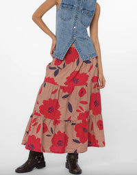 Velvet Heart Roseanna Maxi Skirt - Plus in beige - women's skirt