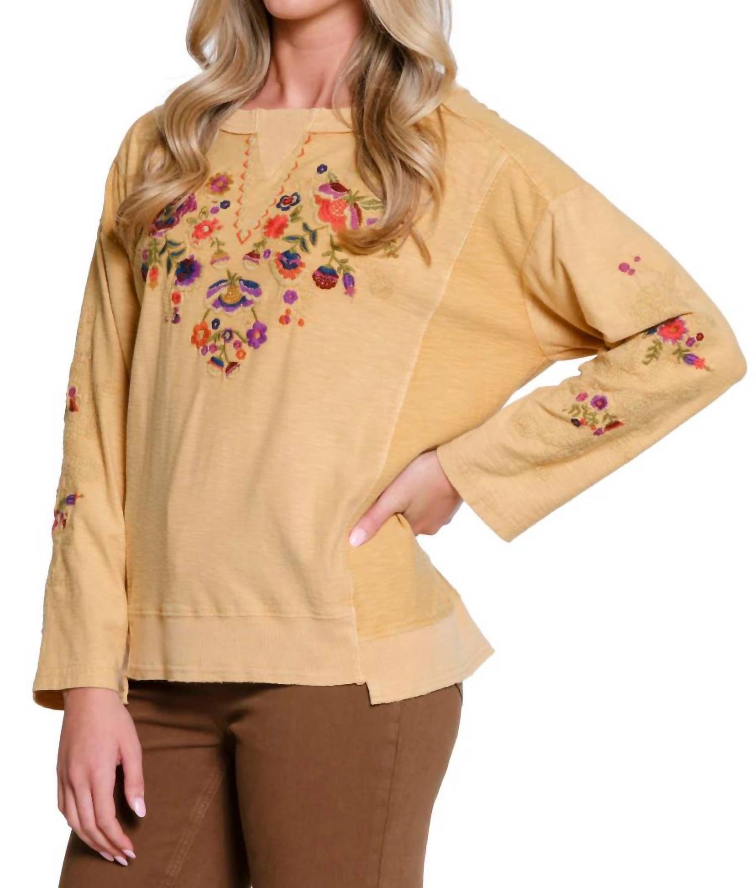 Multiples - Embroidered Garment Dyed Sweatshirt