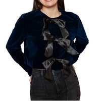 Sister Bloom - Brynn Velvet Bow Front Top