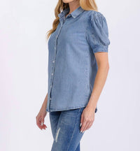 Wholesale Fashion Trends - The Arlo Denim Puff Top
