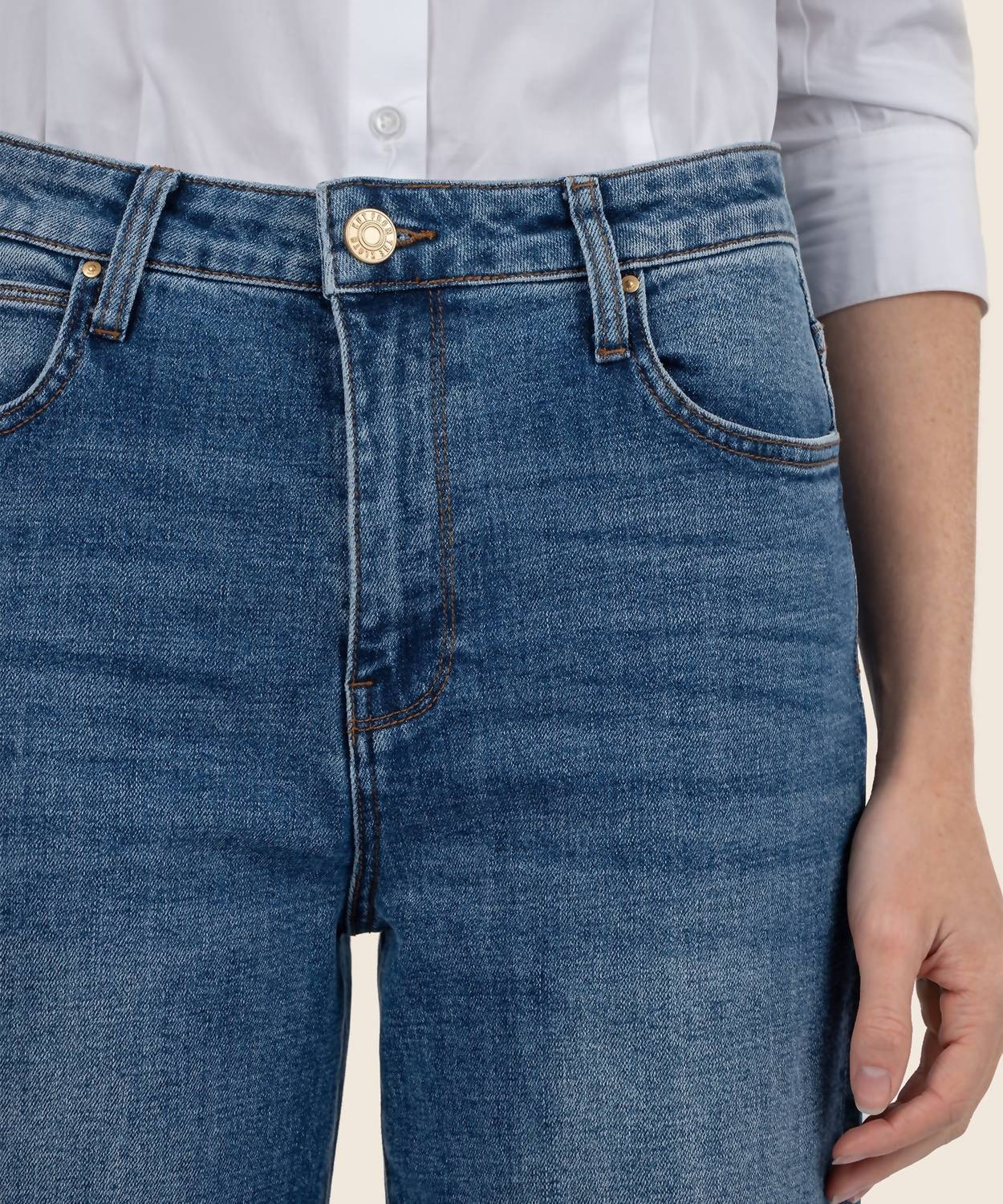 KUT FROM THE KLOTH Sienna High Rise Wide Leg Roll Up Jeans in alert - women's jeans - alternate view