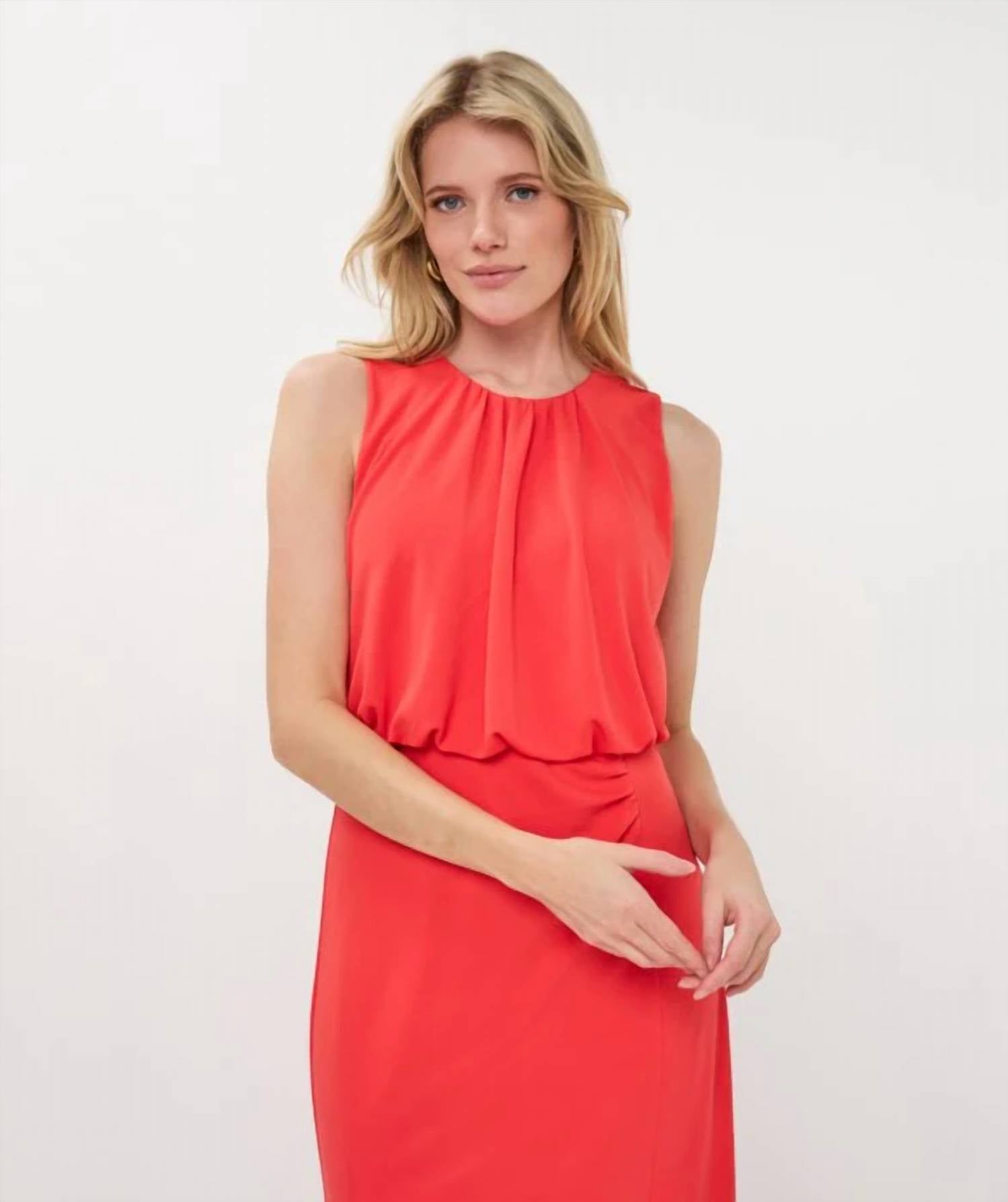 Esqualo - Fancy Gathering Sleeveless Dress