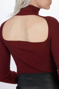 OPEN BACK KNIT BODYSUIT