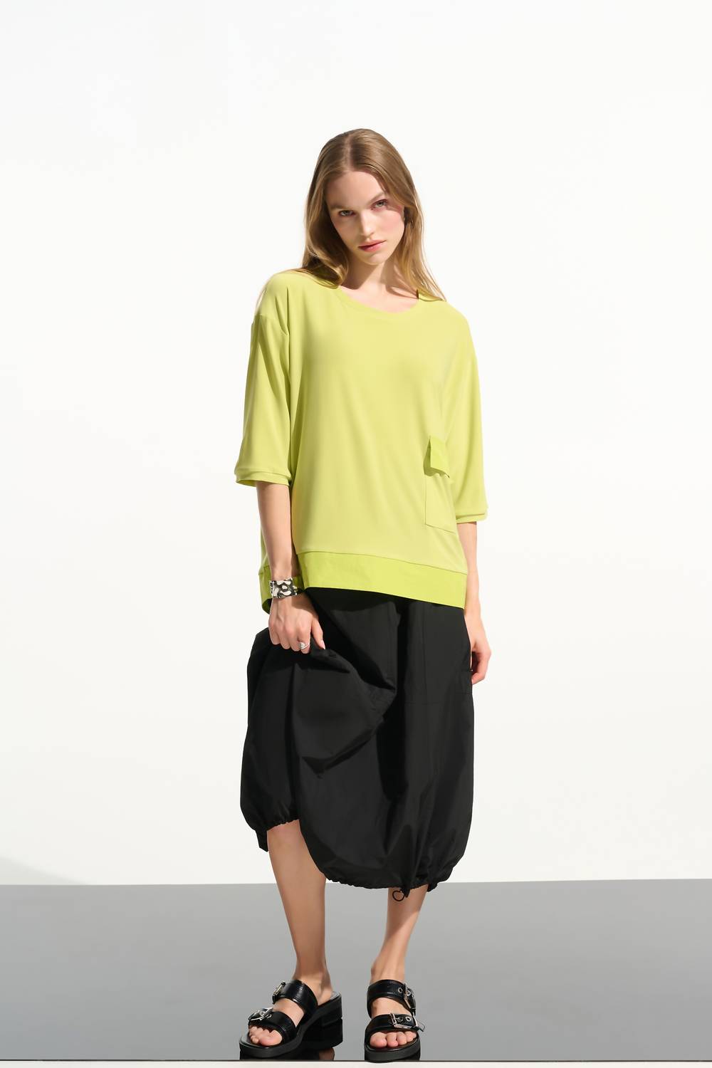 Joseph Ribkoff - silky knit and memory boxy tunic with pocket detail