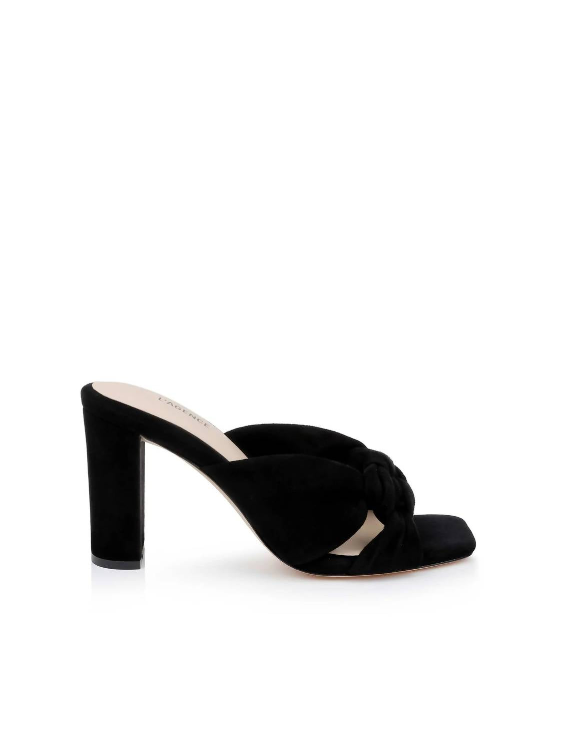 L'Agence Women's Leonie Suede Open-toe Mules in black - women's shoe - alternate view