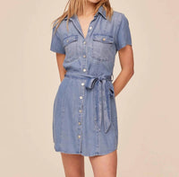 Bella Dahl - Short Sleeve Seamed Shirt Dress