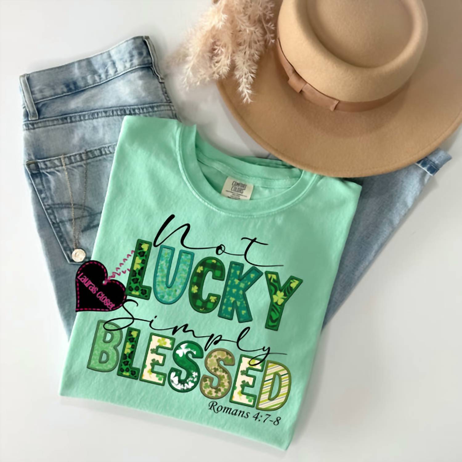 Comfort Colors - Women's Lucky And Blessed Graphic Tee