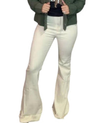 LAVENDER J Women's Flare Jeans in ivory - women's jeans